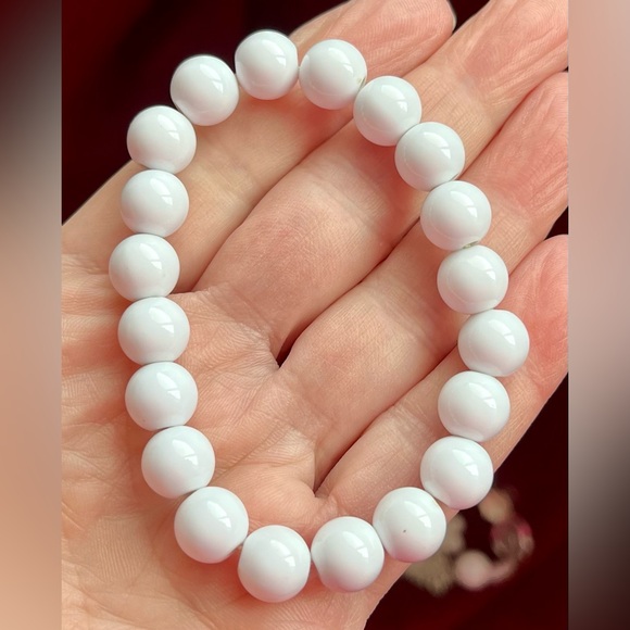 Bracelets, 3 elastic white 2 bead 1 glass - jewelry - Picture 11 of 16